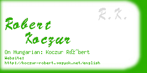 robert koczur business card